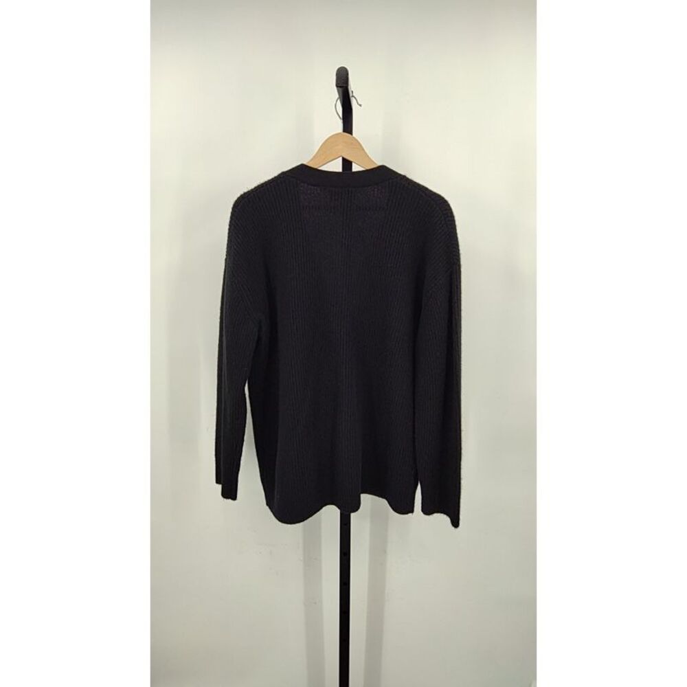 Quince Women Mongolian Cashmere Oversized Boyfriend Cardigan Sweater New Black S - Picture 2 of 2
